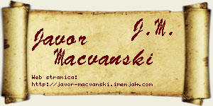 Javor Mačvanski vizit kartica